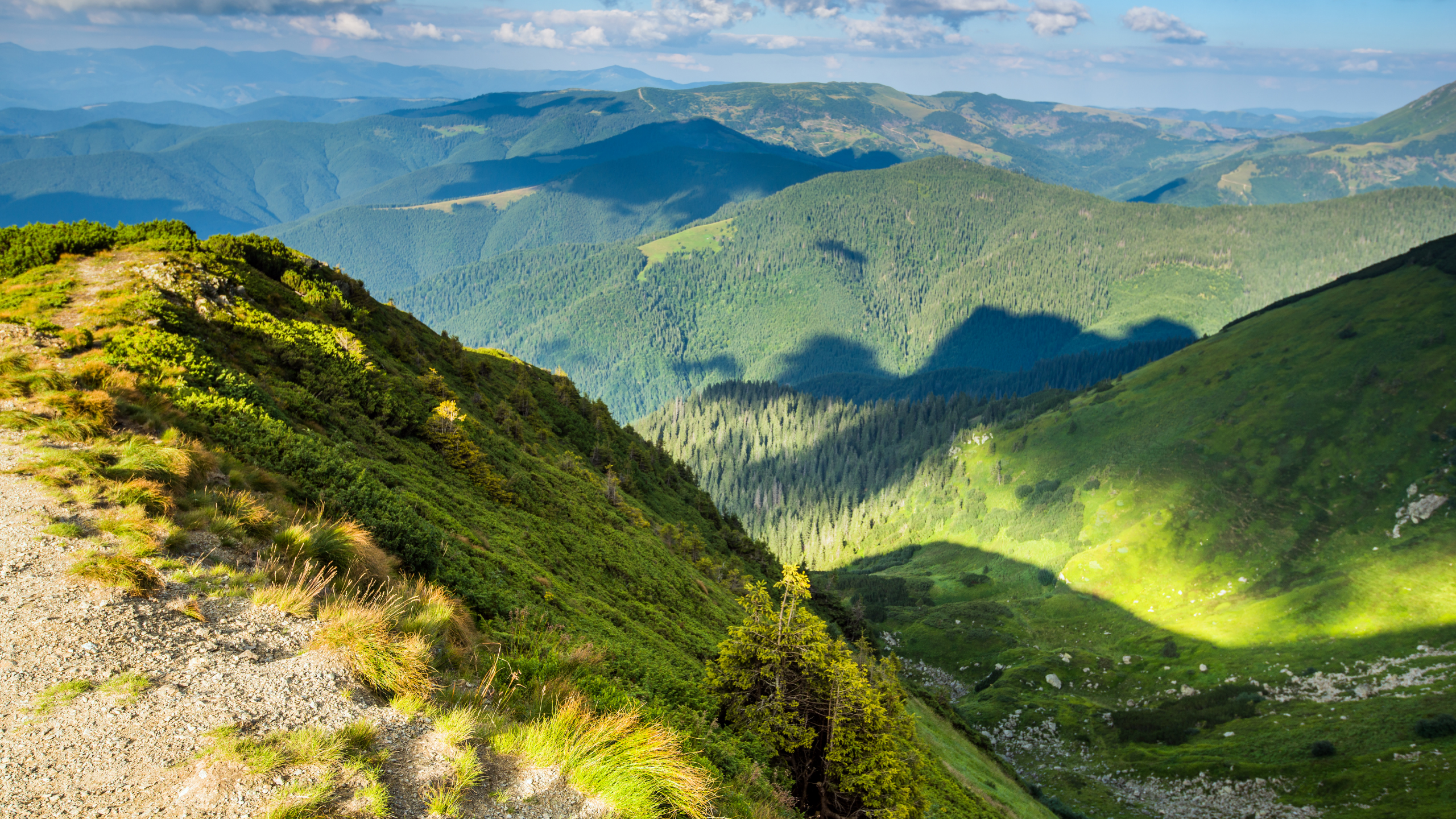 The Carpathian Mountains of Eastern Europe stretch across Urkaine