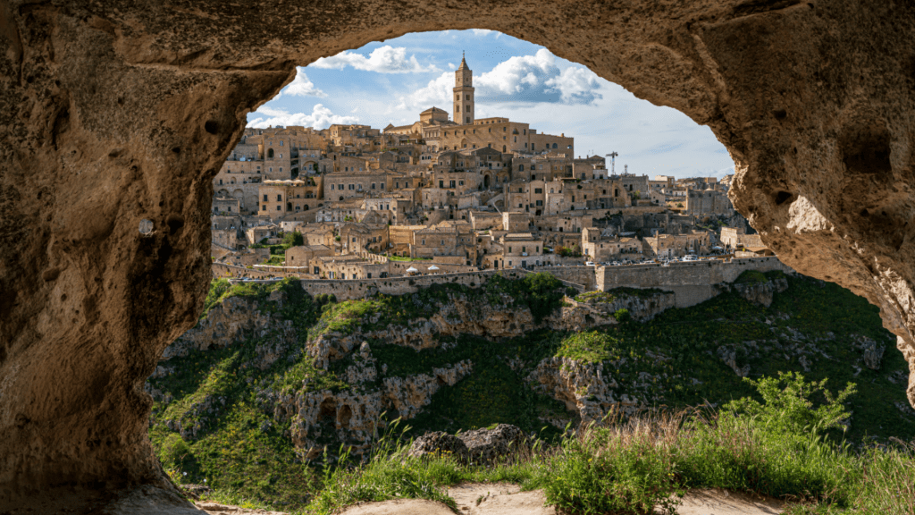 Caves in Matera in Basilicata, Italy