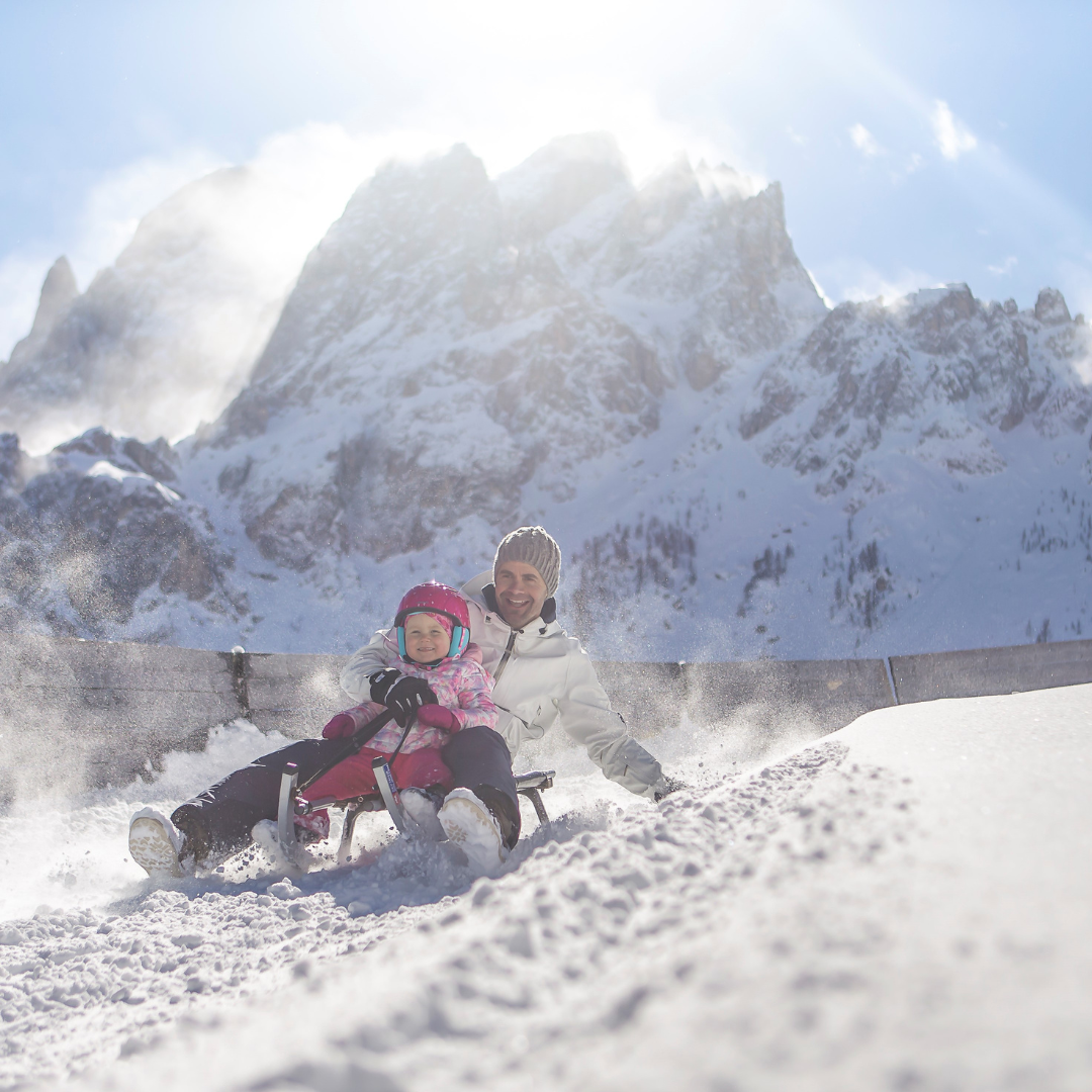 Sledging at 3 Zinnen Dolomites ski resort 