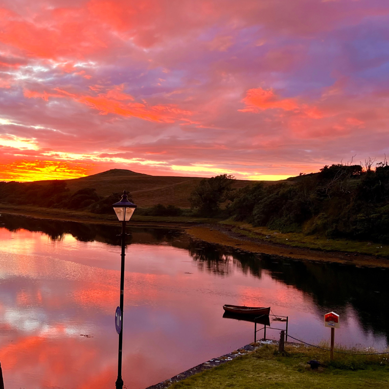 Sunset over Clew Bay in Westport, Ireland, one of the best places to visit in Ireland