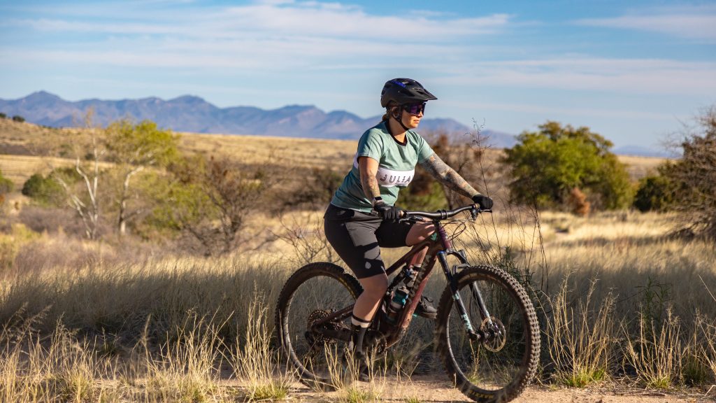 Woman mountain biking in Sierra Vista, AZ