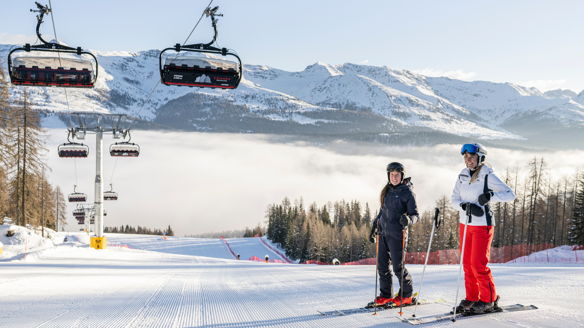 Italian Alps Skiing infrastructure in the Dolomites